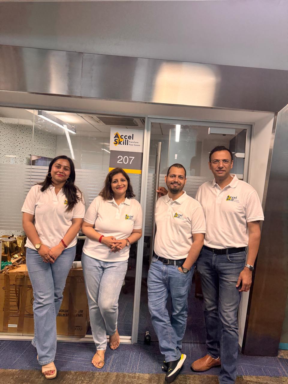 The Accel Skill team outside their office