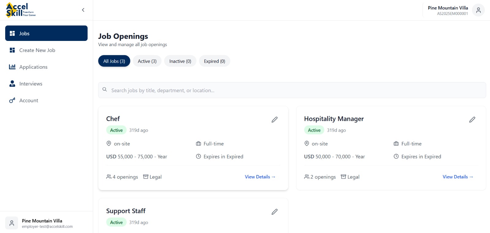 Recruiter Portal Dashboard